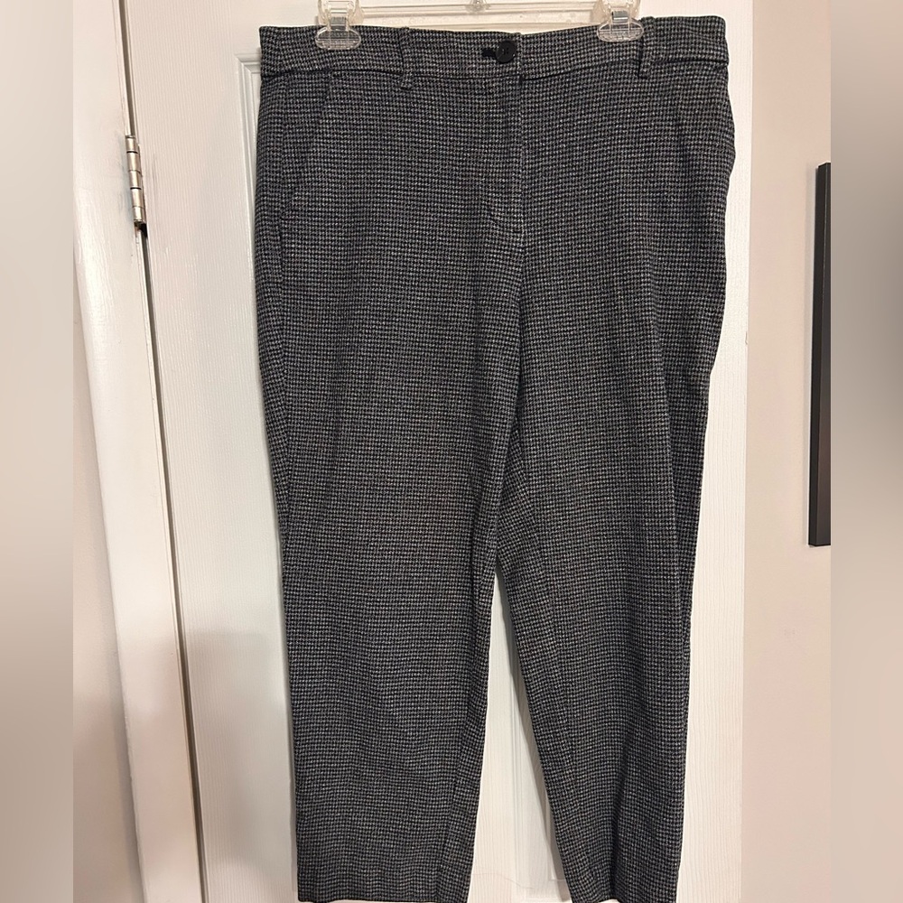 LOFT Black and White Cropped Pants